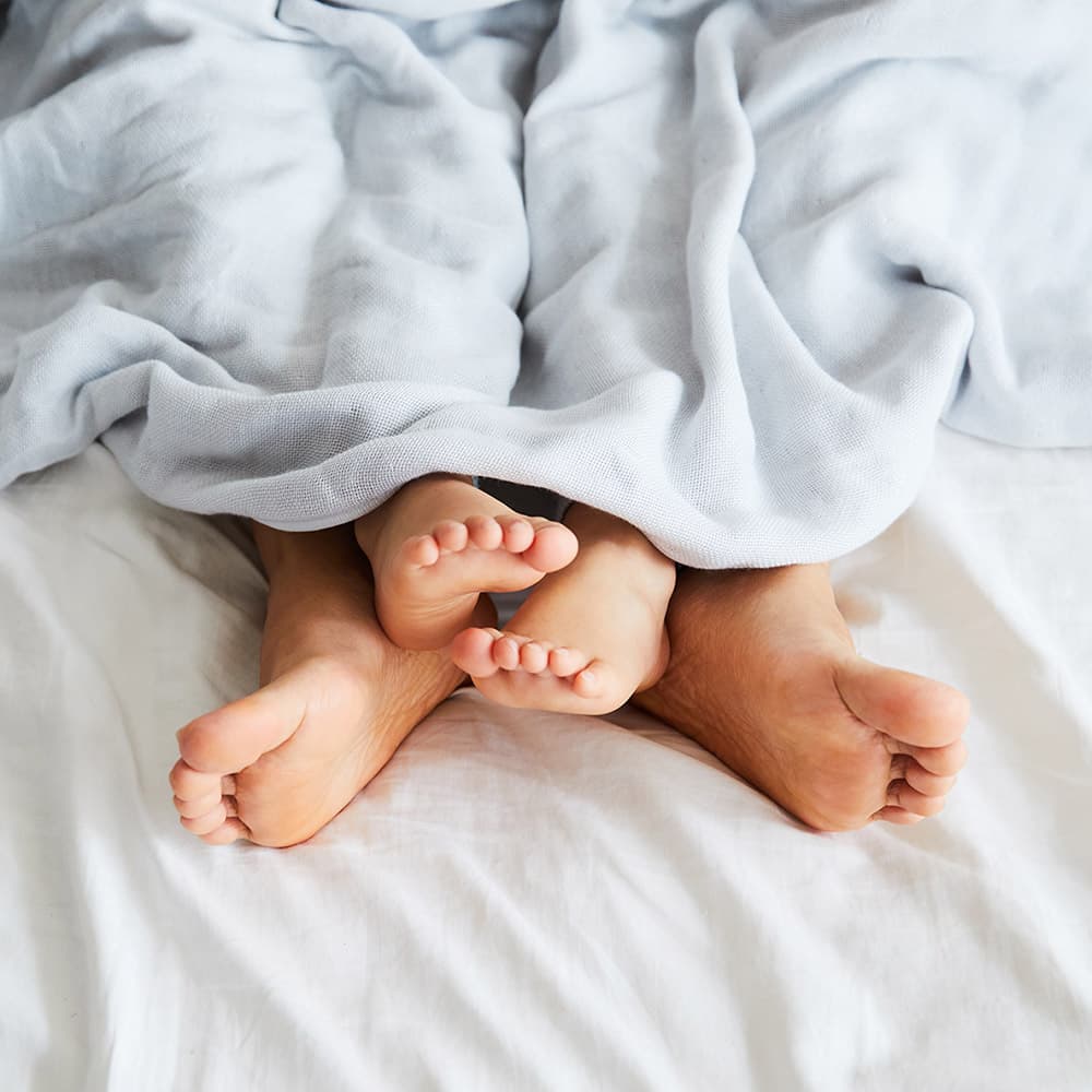 タオルケットを使用している画像